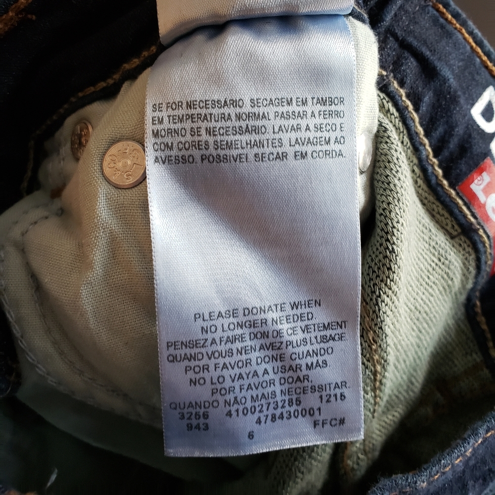Denizen From Levi's 216 Skinny Fit Boy's Dark Wash Denim Blue Jeans - Picture 7 of 8